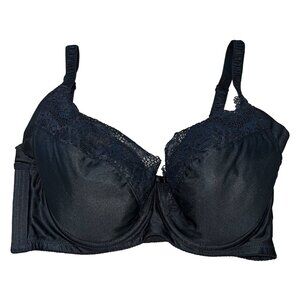 BRADELIS New York Black Molded Cup Full Coverage Lace Smooth Trim Bra 34E